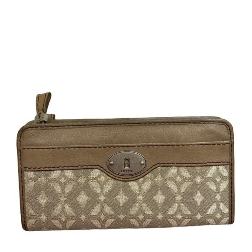 Fossil keyper brown clutch wallet